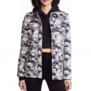 L’agence Cromwell Button Front Camo Print Military Style Jacket Size S